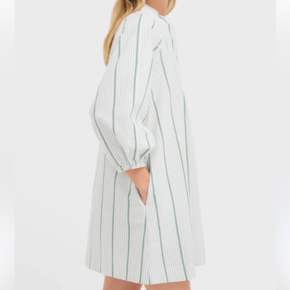 Tuckernuck Dress Mondego Stripe Seersucker Mini Maryse Caftan Sz XL - Picture 9 of 10